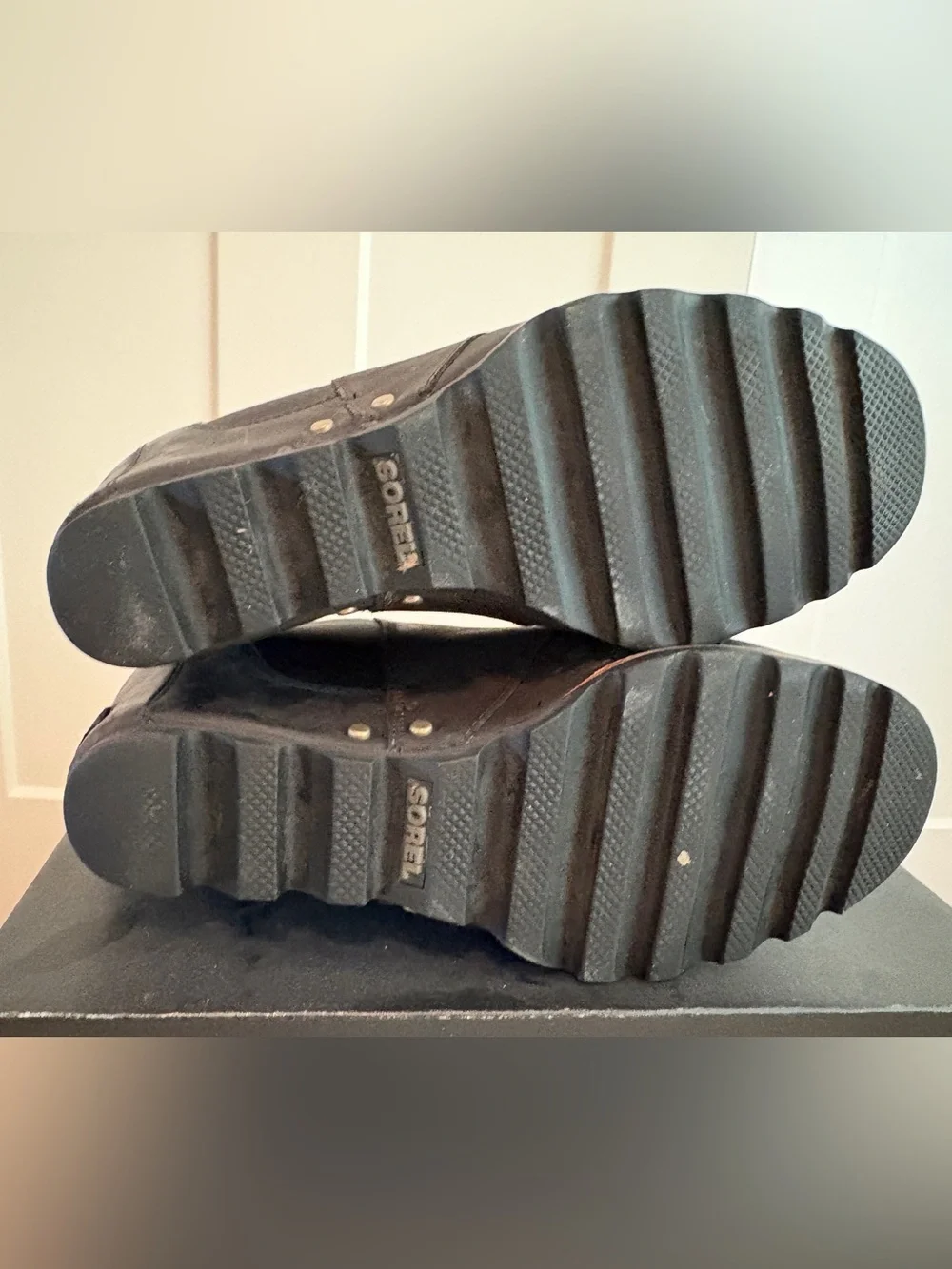 Sorel Lea Wedge Bootie in Black Leather